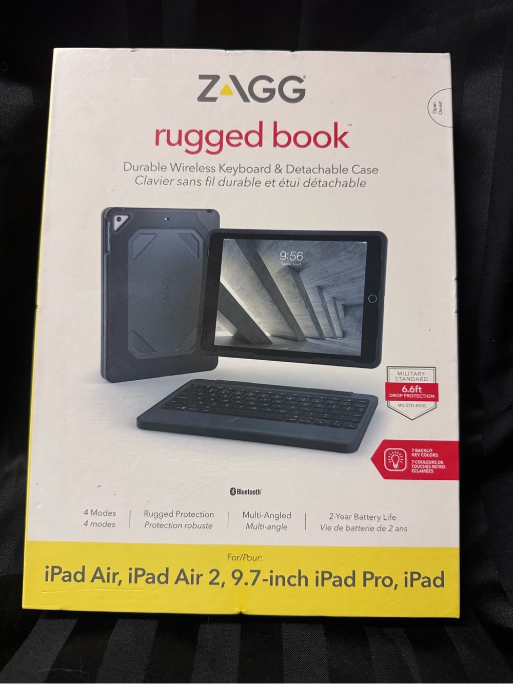 ZAGG Rugged Book Durable Wireless Keyboard & Detachable Case - Black